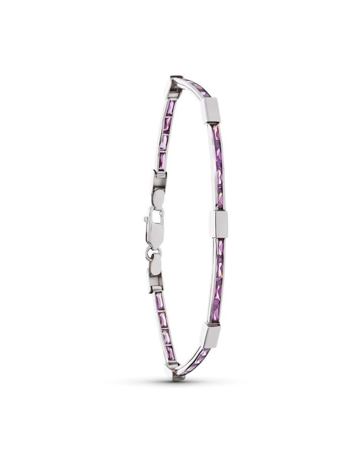 18K PULSERA ORO BLANCO AMATISTA 18 CM