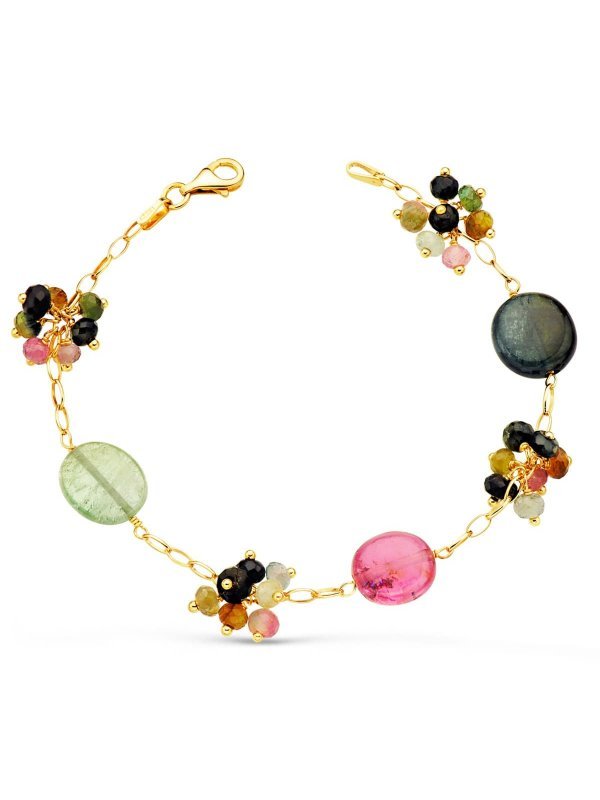 18K PULSERA ORO AMARILLO ESLABONES Y...