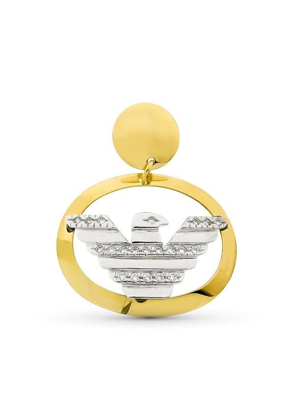 18K COLGANTE ORO BICOLOR OVAL CON...