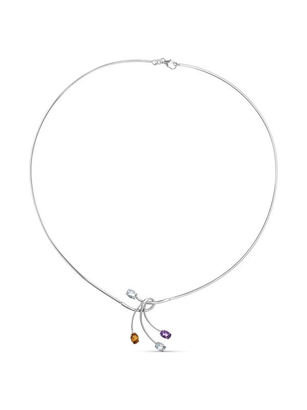 18K GARGANTILLA ORO BLANCO HILO Y...