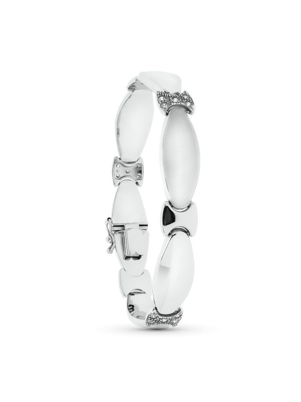 18K PULSERA ORO BLANCO MATE Y BRILLO...