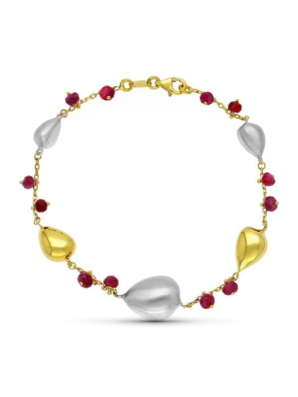 18K PULSERA ORO BICOLOR Y PIEDRAS DE...