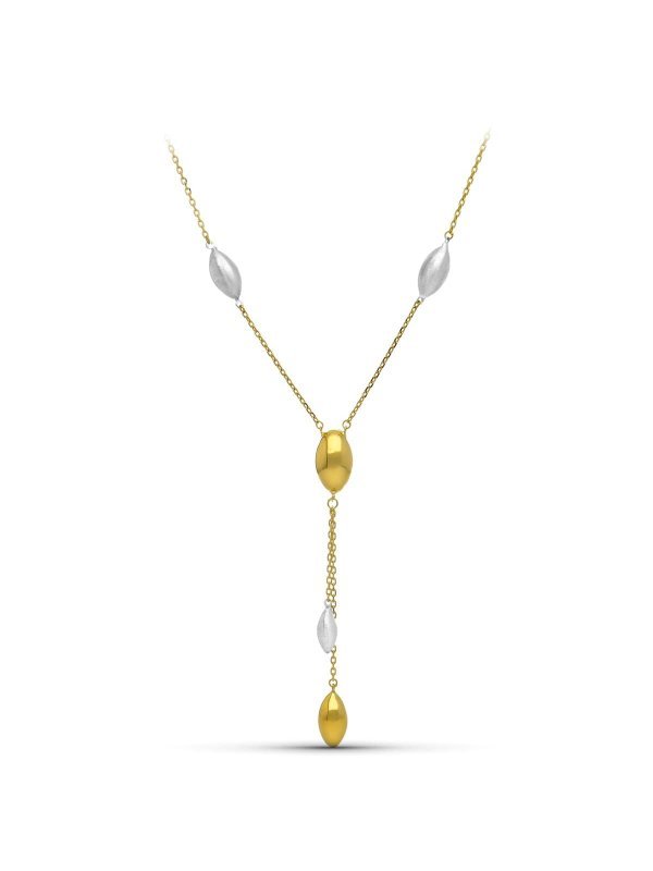 18K GARGANTILLA ORO BICOLOR MATE Y...