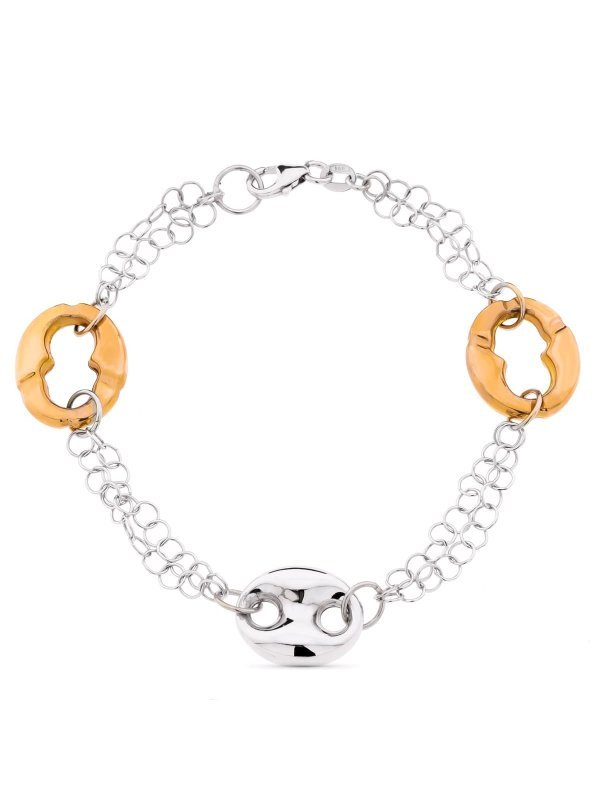 18K PULSERA BICOLOR ORO BLANCO Y ORO...