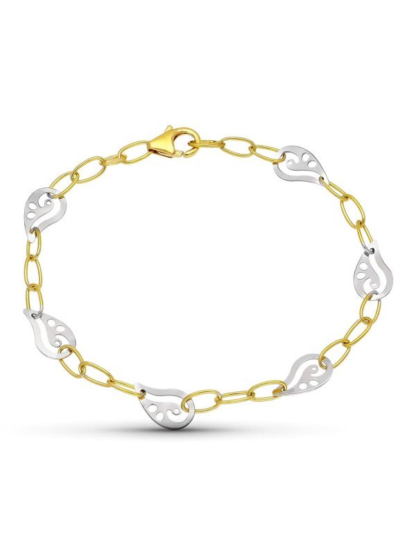 18K PULSERA ORO BICOLOR MOTIVOS