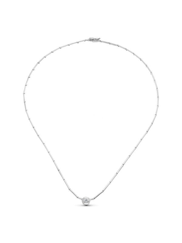 18K GARGANTILLA ORO BLANCO CHATON.