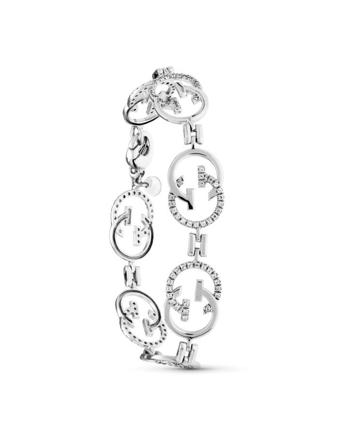 18K PULSERA ORO BLANCO CON CIRCONITAS...