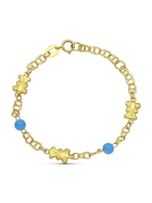 18K PULSERA ORO AMARILLO OSOS Y...