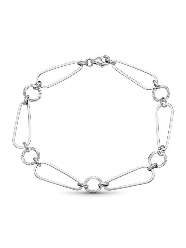 18K PULSERA ORO BLANCO ESLABONES