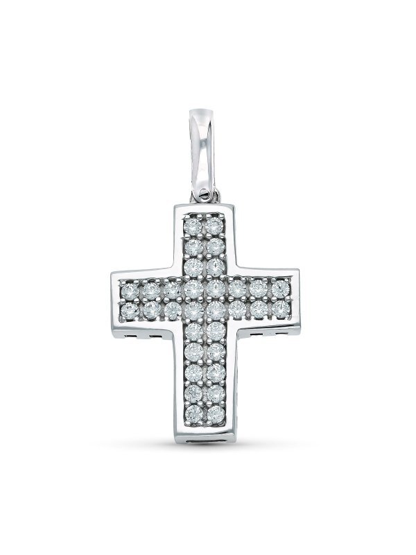 18K CRUZ HUECA CIRCONITAS 22X16 MM...