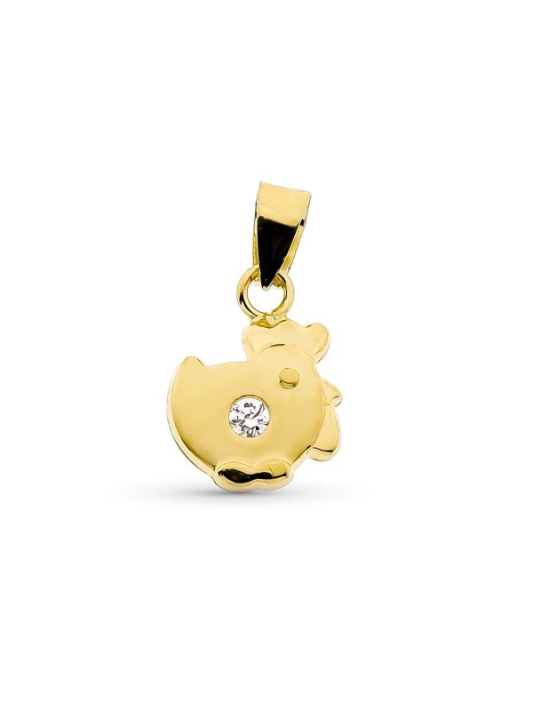 18K COLGANTE ORO AMARILLO GALLINA CON...