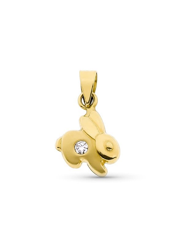 18K COLGANTE ORO AMARILLO CONEJO CON...