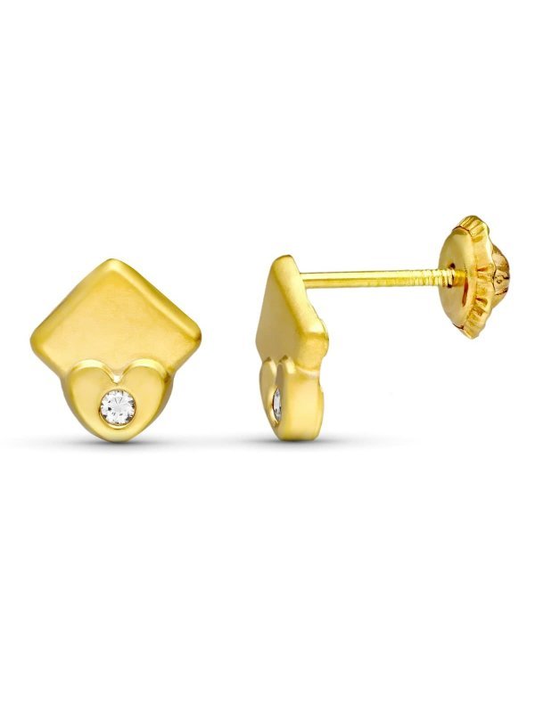 18K PENDIENTES ORO AMARILLO ROMBOS...