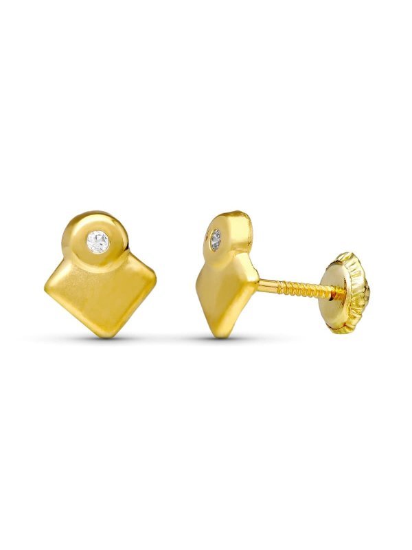 18K PENDIENTES ORO AMARILLO ROMBOS...