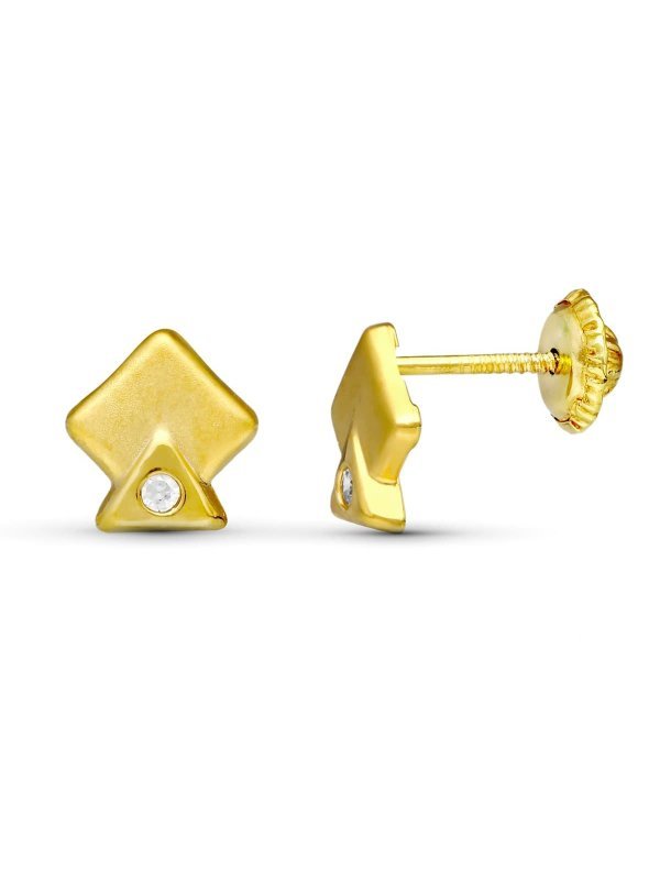 18K PENDIENTES ORO AMARILLO ROMBOS...