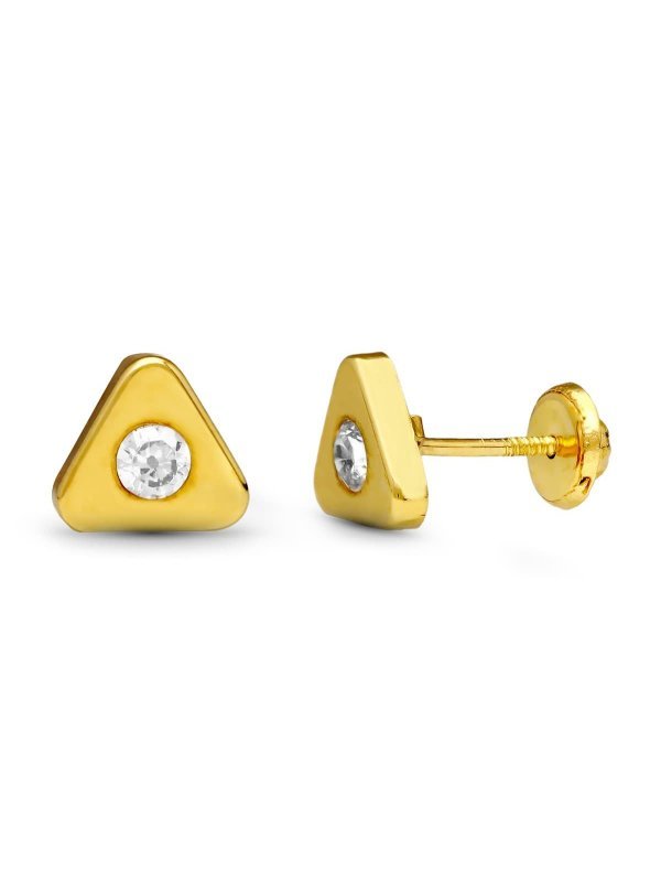 18K PENDIENTES ORO AMARILLO TRIANGULO...