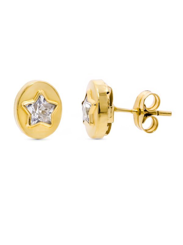 18K PENDIENTES ORO AMARILLO OVAL CON...