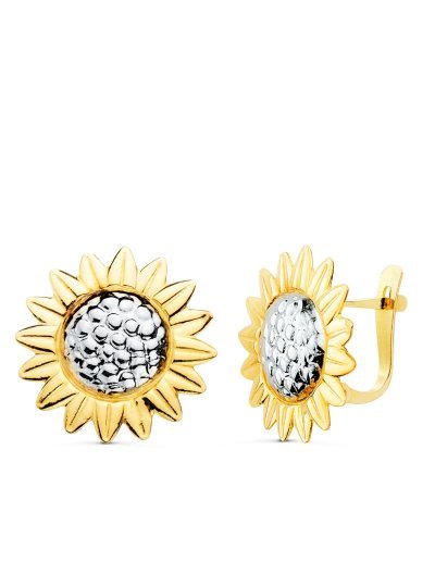 18K PENDIENTES ORO BICOLOR...