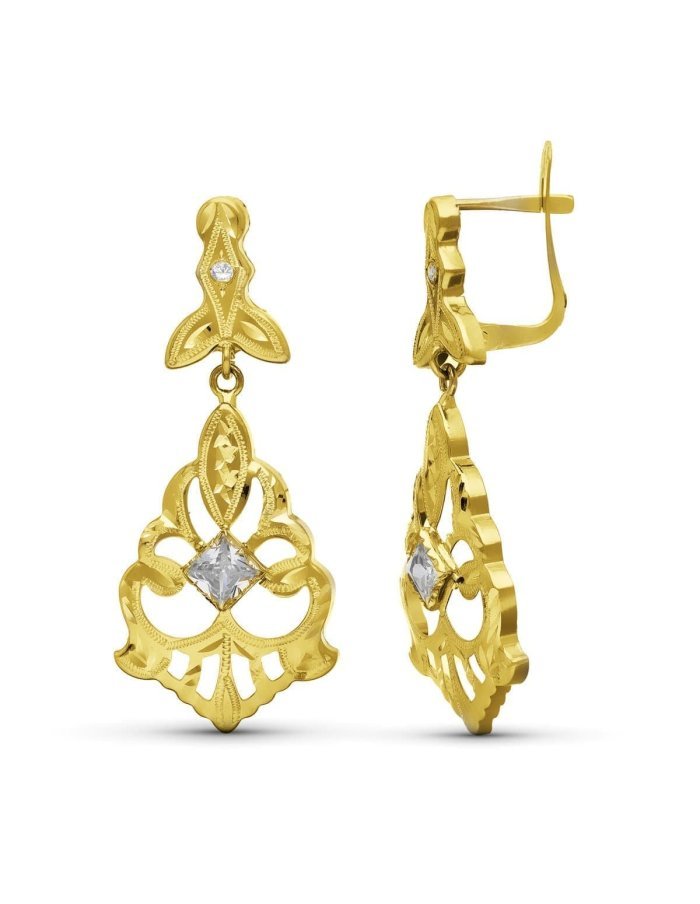 18K PENDIENTES CUBANAS 38X16 MM