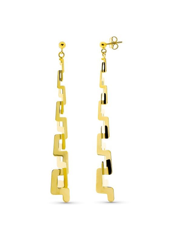 18K PENDIENTES ORO AMARILLO LARGOS...