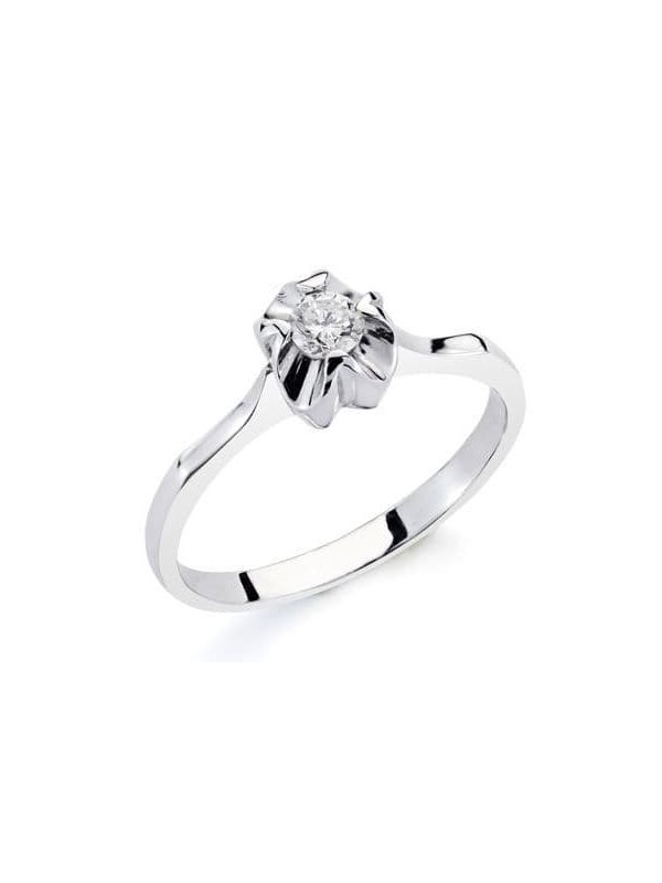 18K SOLITARIO ORO BLANCO DIAMANTE...