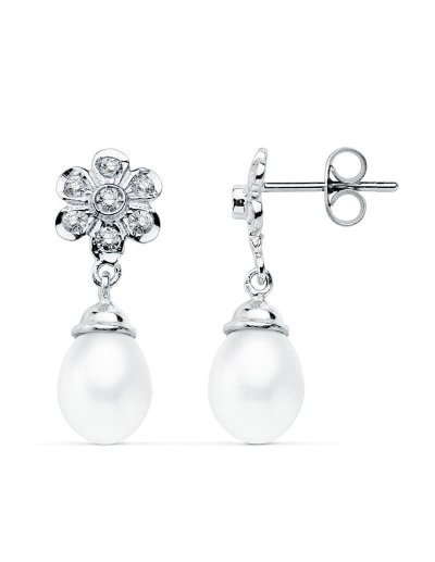 18K PENDIENTES ORO BLANCO...