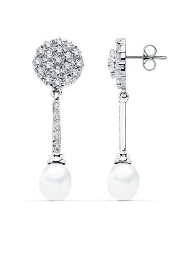 18K PENDIENTES ORO BLANCO...