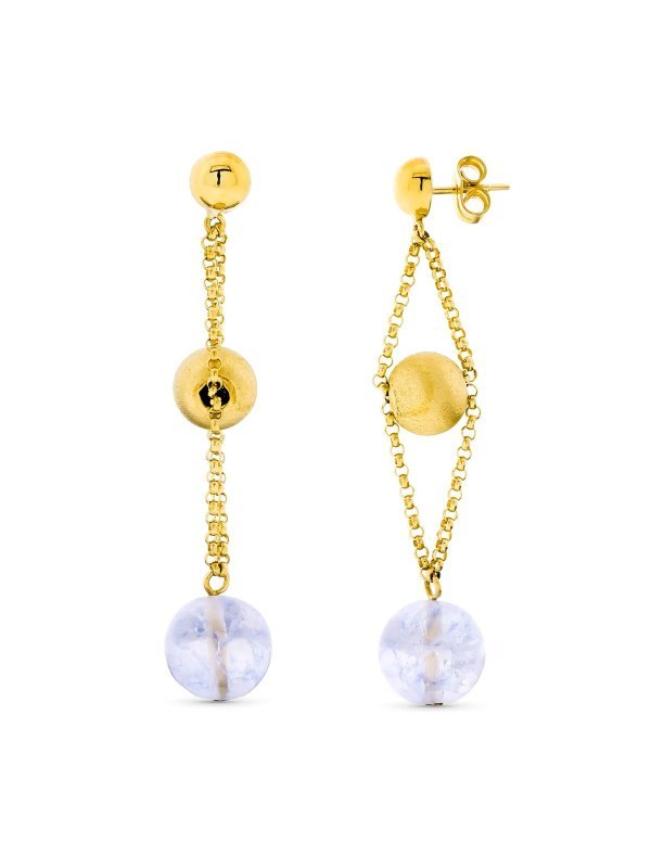 18K PENDIENTES ORO AMARILLO LARGOS...