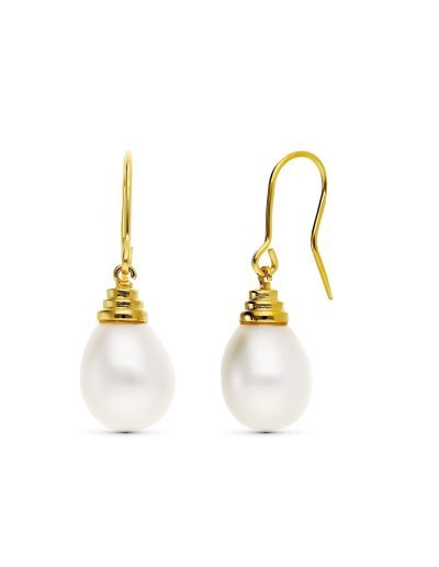 18K PENDIENTES ORO BLANCO Y...