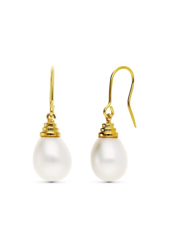 18K PENDIENTES ORO BLANCO Y PERLA...