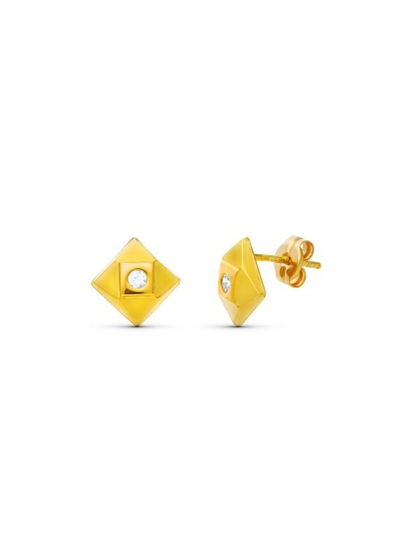 18K PENDIENTES ORO AMARILLO CUADRADOS...