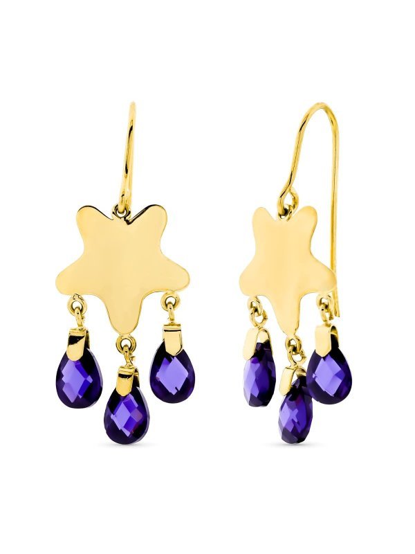 18K PENDIENTES ORO AMARILLO LARGOS...
