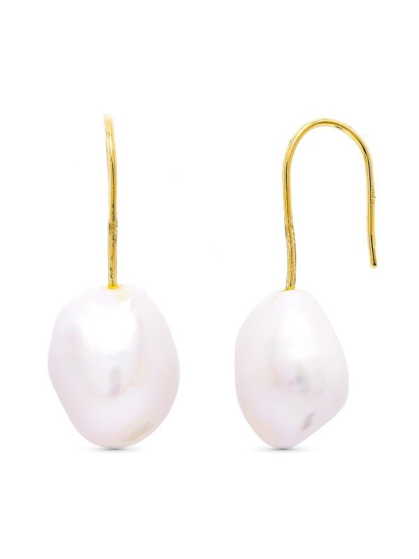 18K PENDIENTES ORO AMARILLO PERLA...