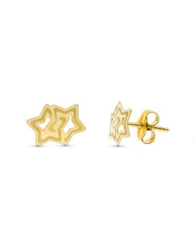 18K PENDIENTES ORO AMARILLO ESTRELLAS...
