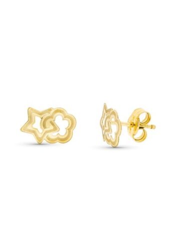 18K PENDIENTES ORO AMARILLO ESTRELLA...