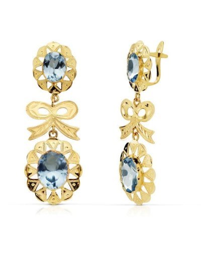 18K PENDIENTES CUBANA LAZO...
