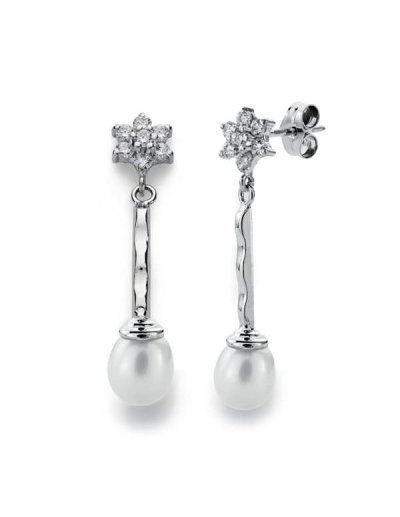 18K PENDIENTES ORO BLANCO...