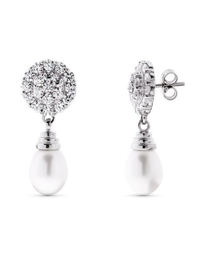 18K PENDIENTES ORO BLANCO...