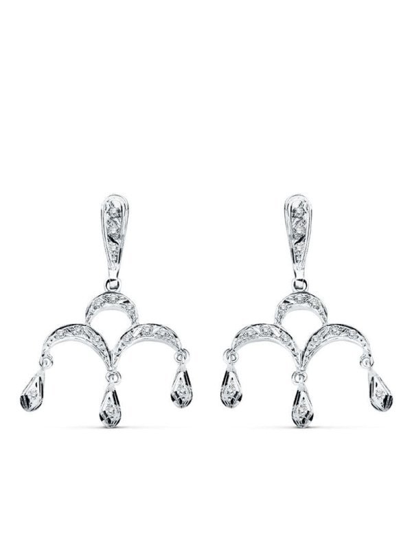 18K PENDIENTES ORO BLANCO CIRCONITAS...