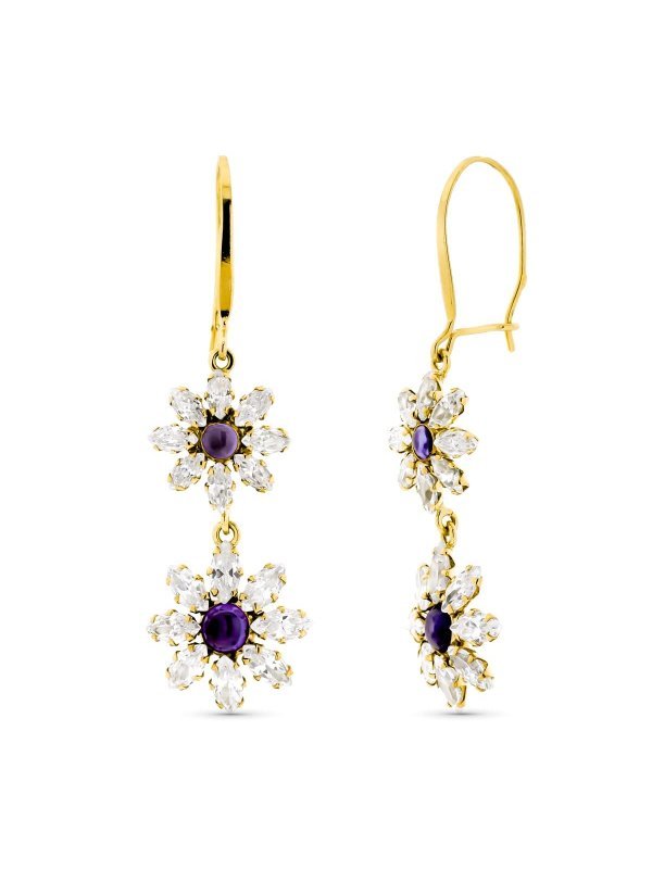 18K PENDIENTES ORO AMARILLO LARGOS...