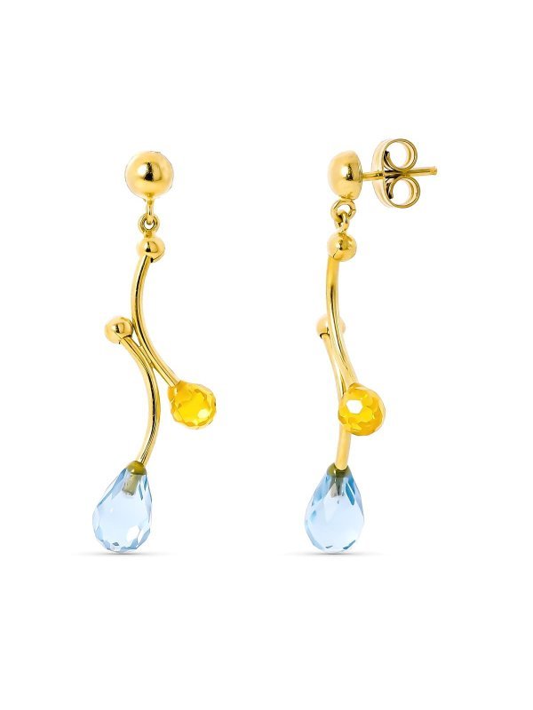 18K PENDIENTES ORO AMARILLO LARGOS...