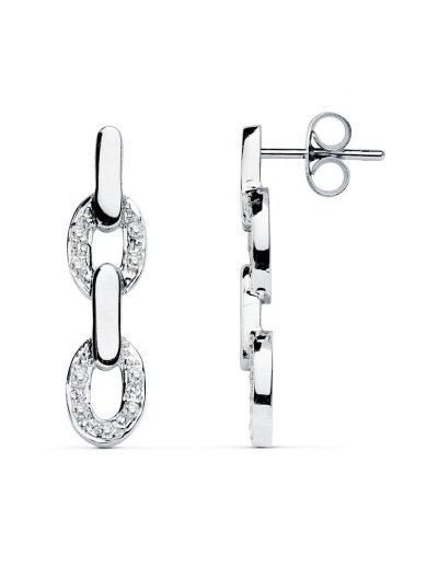 18K PENDIENTES ORO BLANCO...