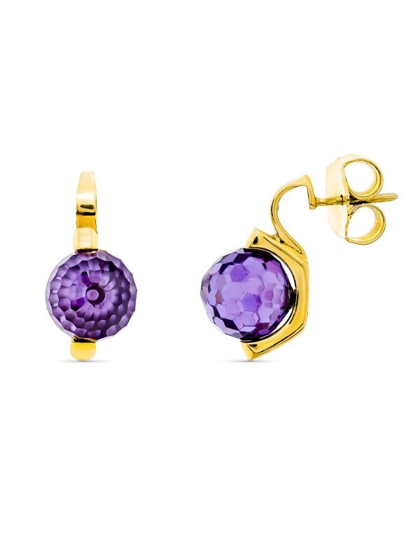 18K PENDIENTES ORO AMARILLO PIEDRA...