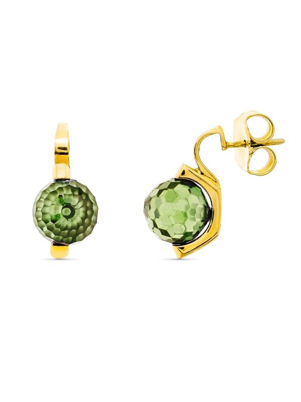 18K PENDIENTES ORO AMARILLO PIEDRA...