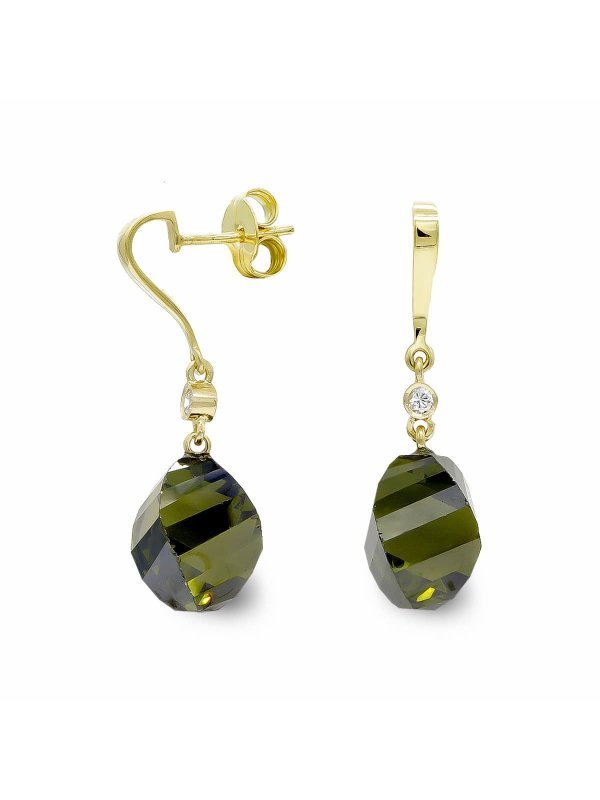 18K PENDIENTES ORO AMARILLO PIEDRA...