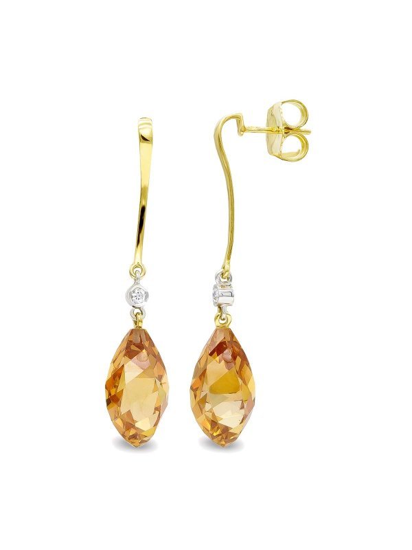 18K PENDIENTES ORO BICOLOR TOPACIO 18...