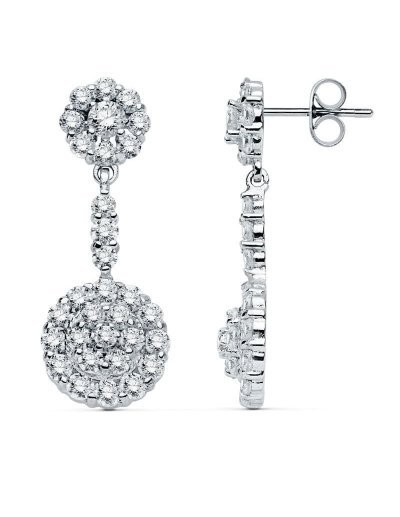 18K PENDIENTES ORO BLANCO...