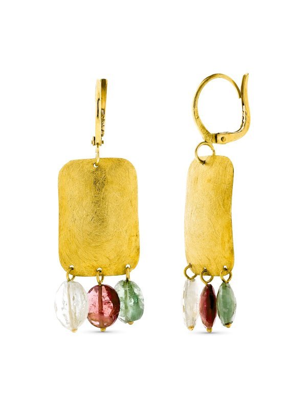 18K PENDIENTES ORO AMARILLO LARGOS...
