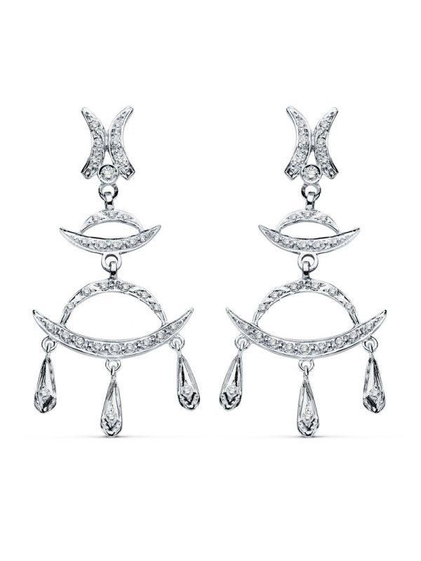 18K PENDIENTES ORO BLANCO CIRCONITAS...