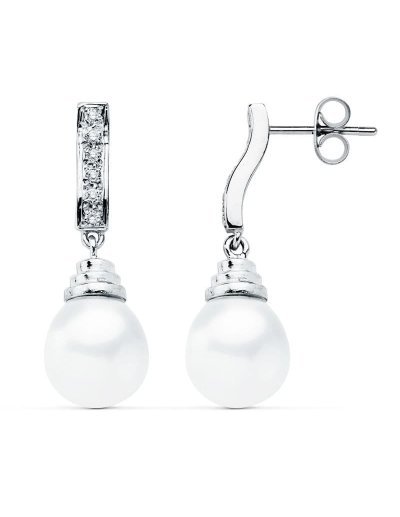 18K PENDIENTES ORO BLANCO...